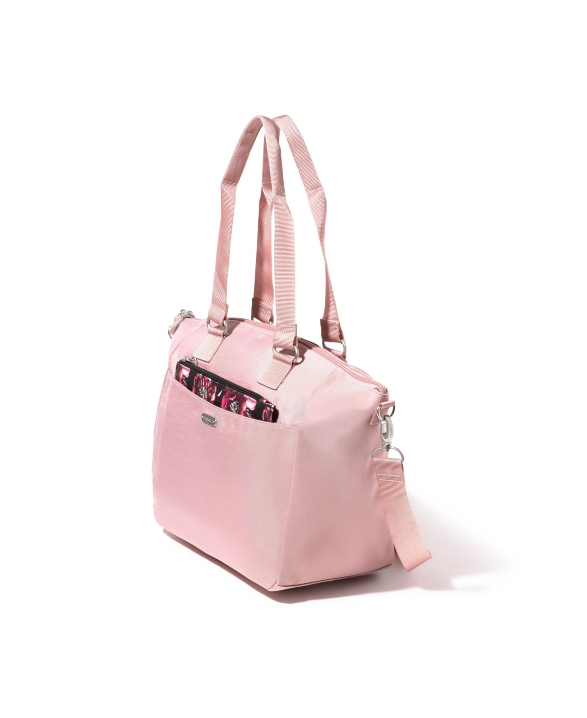 Baggallini All-day Removable Pouch Tote In Woodrose,peony Bloom