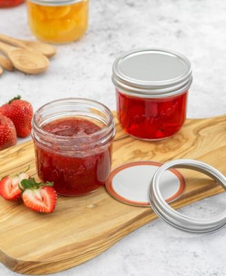 Wide Set of 6 Mason Jars with Airtight Lids