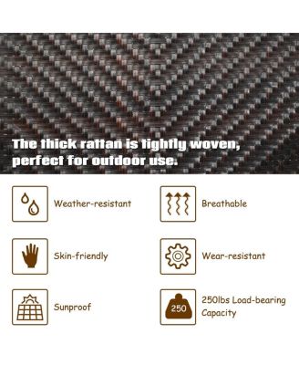 Patio Back Adjustable Rattan Folding Lounge Recliner