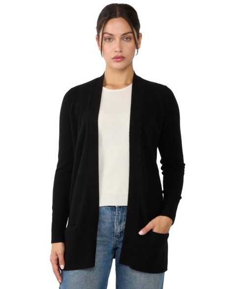 Женские JENNIE LIU Women's 100% Cashmere Open Cardigan Sweater | Long Cardigan Sweaters