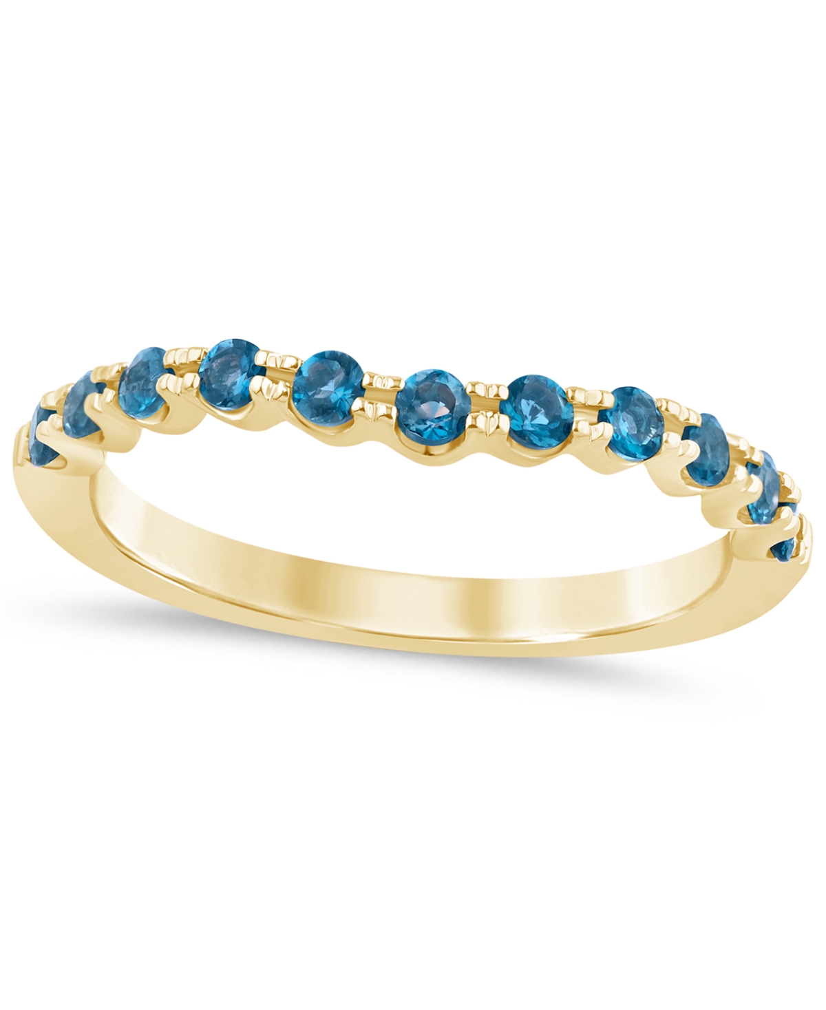 Macy's London Blue Topaz (2-3/4 Ct. T.w.) & Diamond (1/2 Ct. T.w.) Bridal Set In 14k Gold In London Blue Topaz
