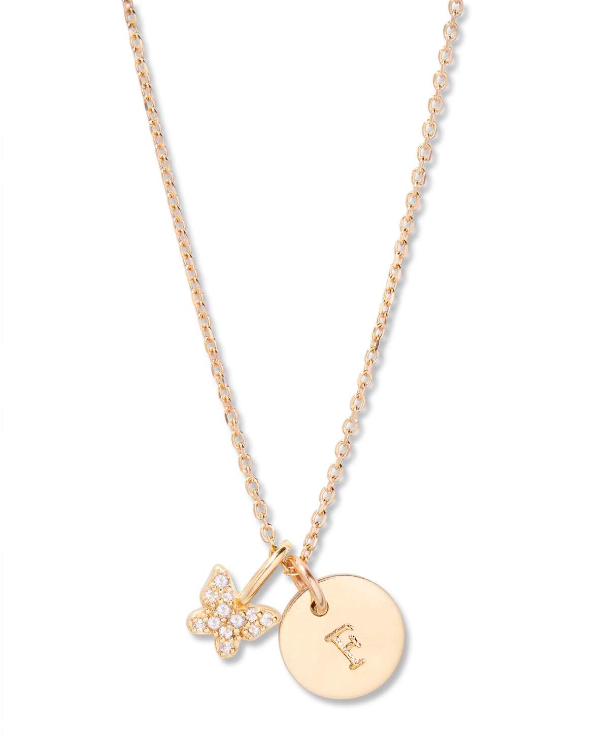 Brook & York Adeline Initial Butterfly Necklace In Letter F