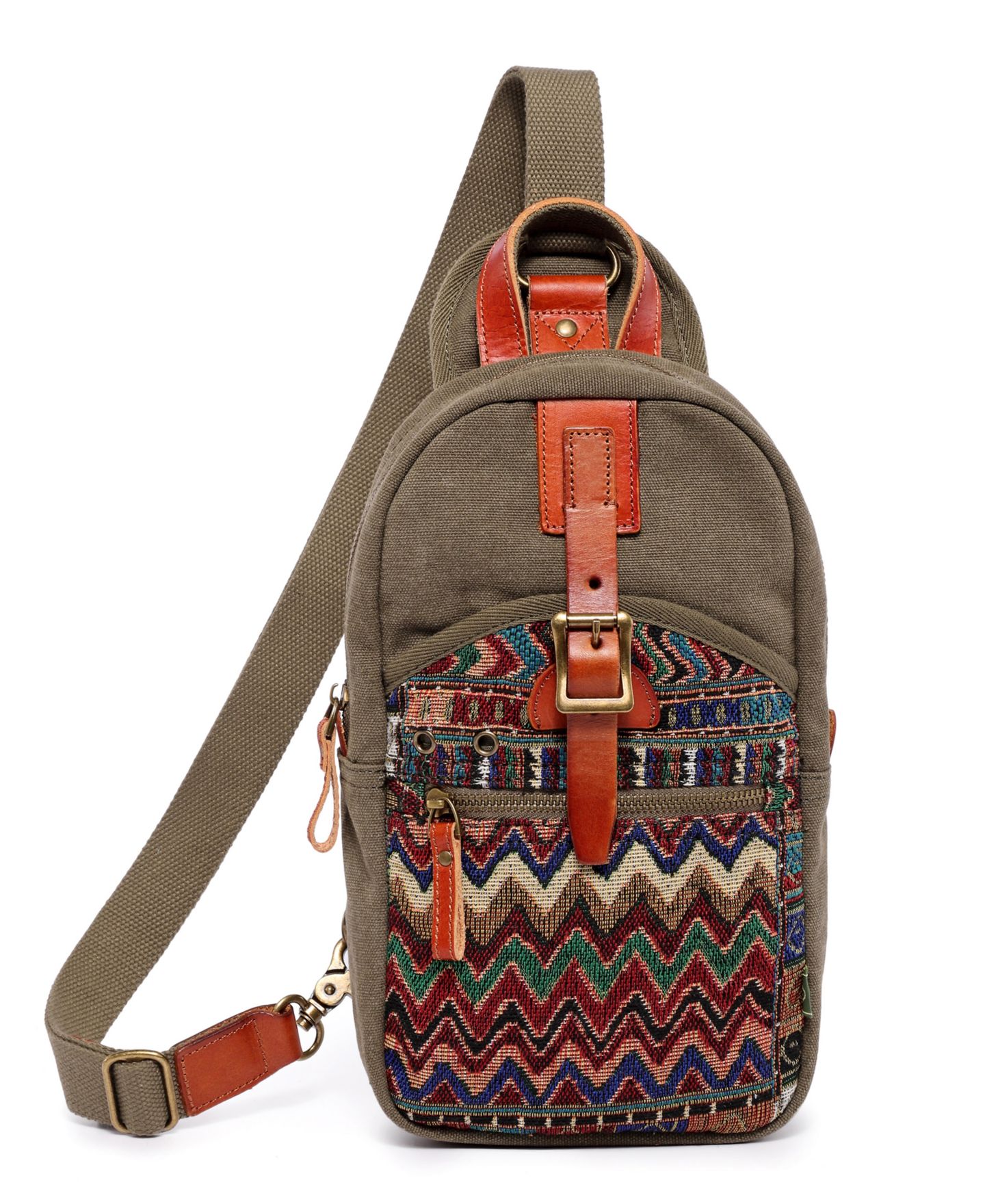 Женская сумка TSD BRAND Four Season Canvas Sling, цвет: Кофейный — фото 17