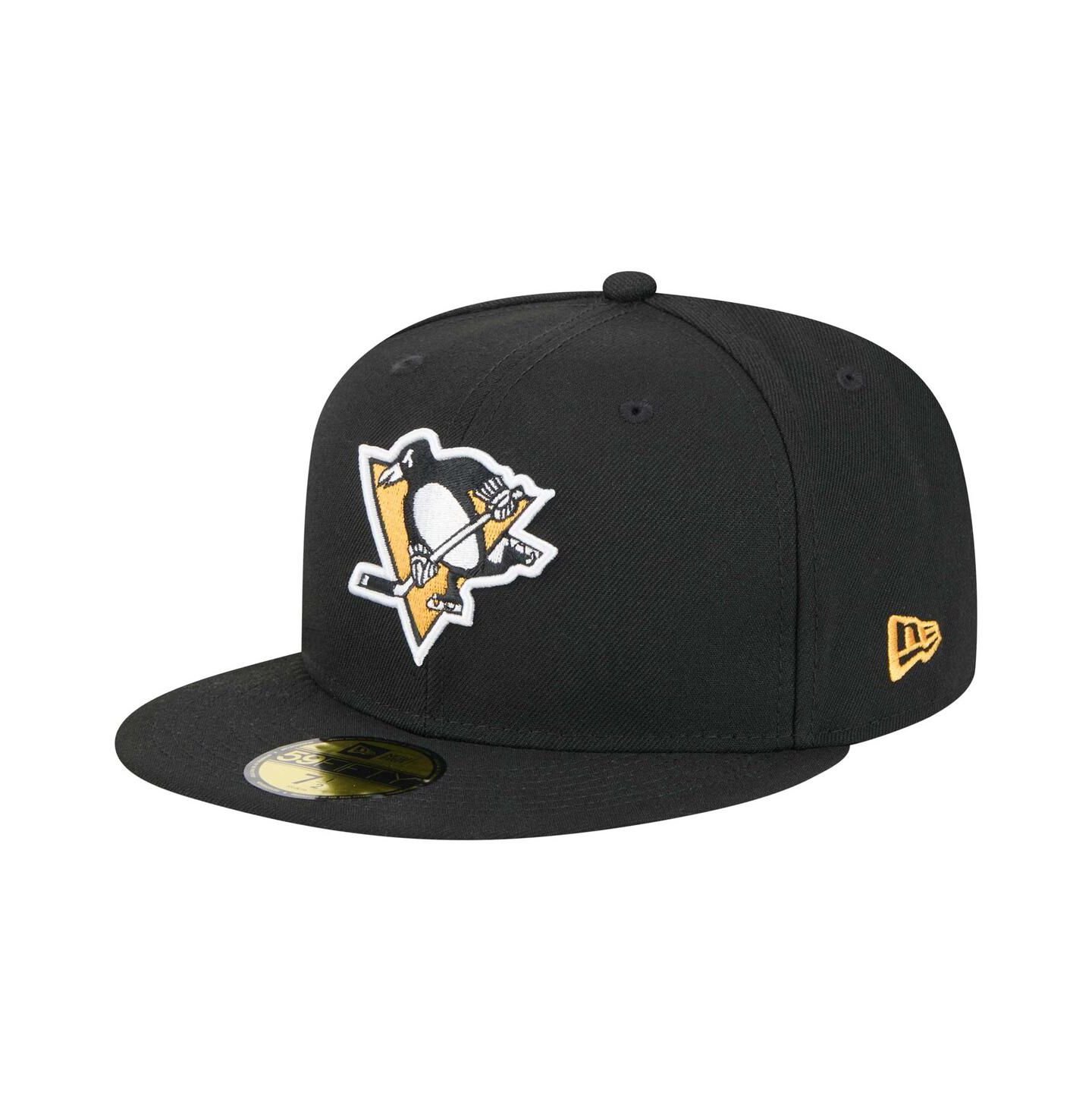 Мужская кепка New Era Black Pittsburgh Penguins Core 59FIFTY Fitted Hat — фото 1