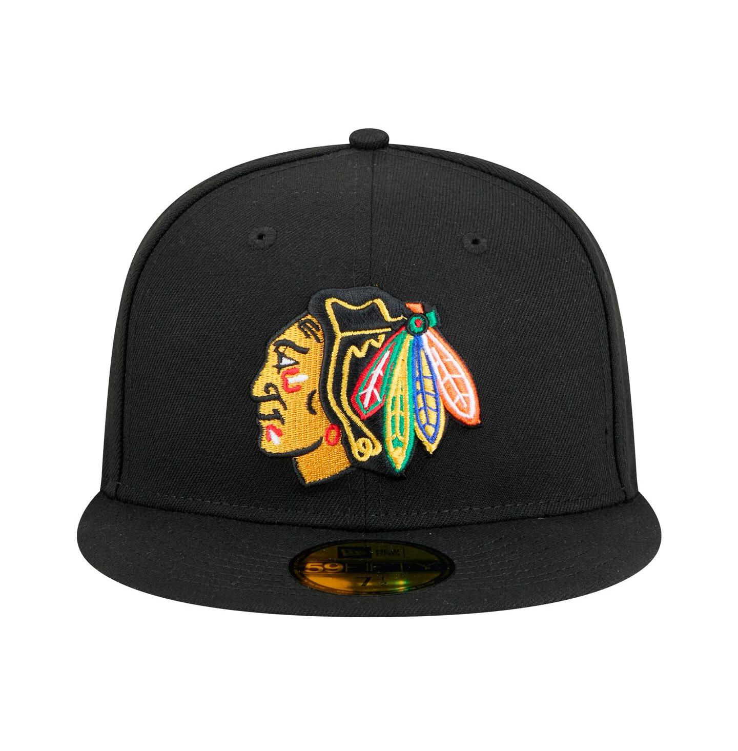 Мужская кепка New Era Black Chicago Blackhawks Core 59FIFTY Fitted Hat — фото 2