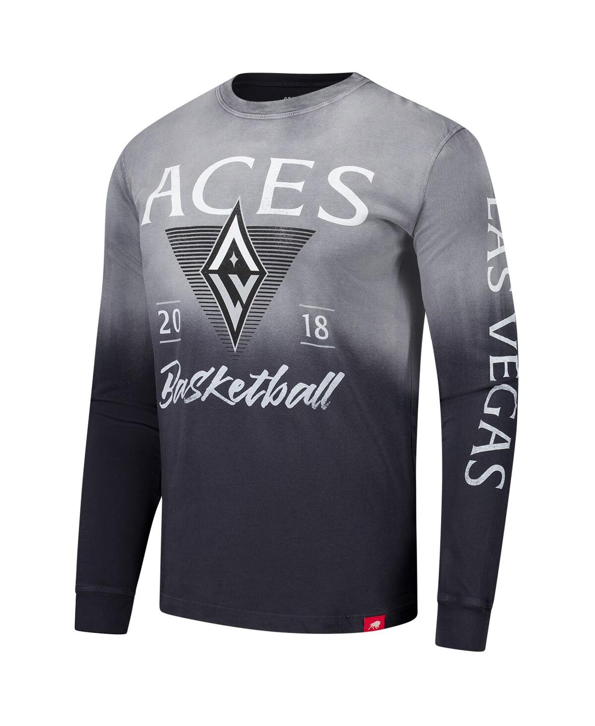 Sportiqe Men's And Women's Gray/charcoal Las Vegas Aces Sun Fade Vintage Mohave Long Sleeve T-shirt In Gray,charcoal