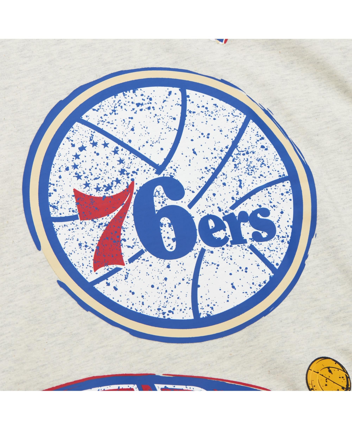 Mitchell & Ness Men'sPhiladelphia 76ers Hardwood Classics Legacy Defined Retro Championship T-Shirt - Oatmeal
