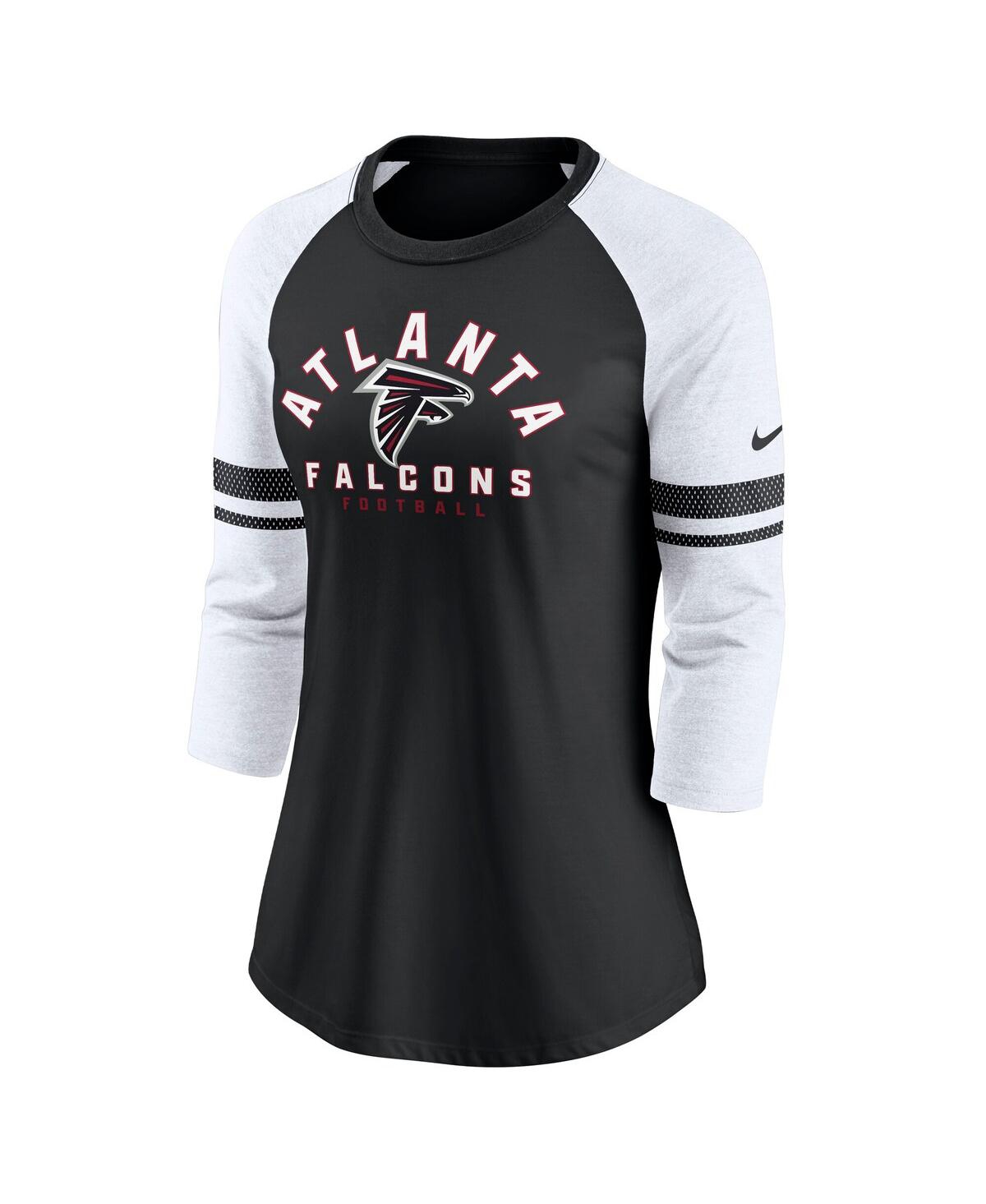 Nike Women'sAtlanta Falcons 3/4-Sleeve Raglan Fashion T-Shirt - Black