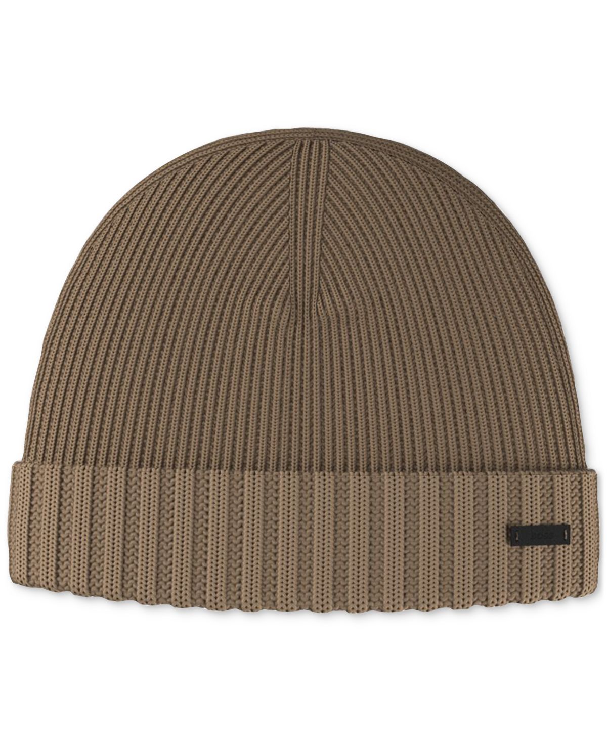 Мужская вязаная шапочка-бини с манжетами из толстой шерсти