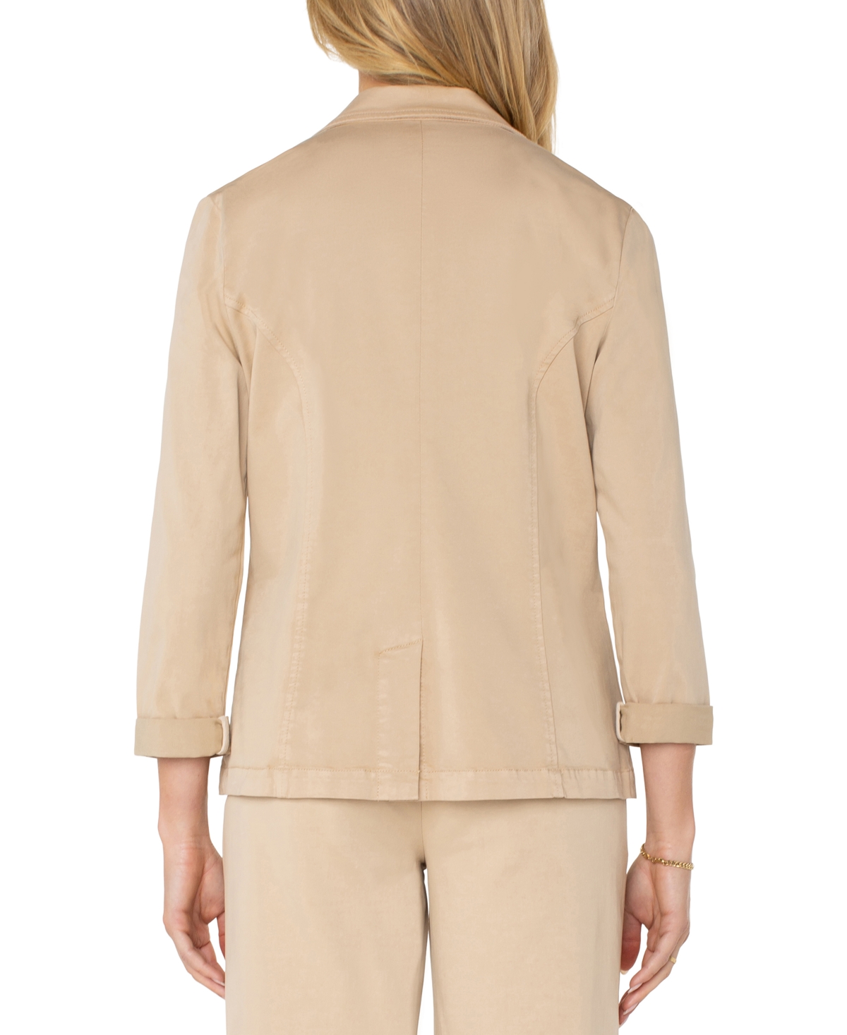 Shop Liverpool Los Angeles Women's Twill Fitted Blazer In Cappuccino