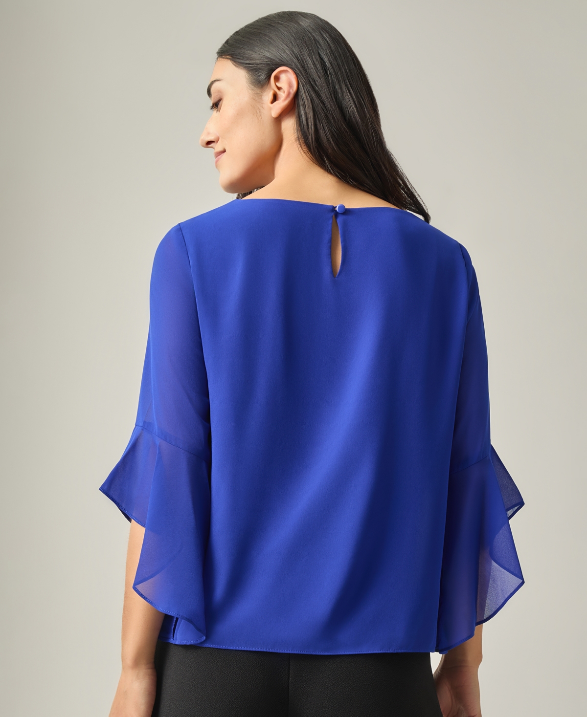 Kasper Petite Ruffle-Sleeve Blouse