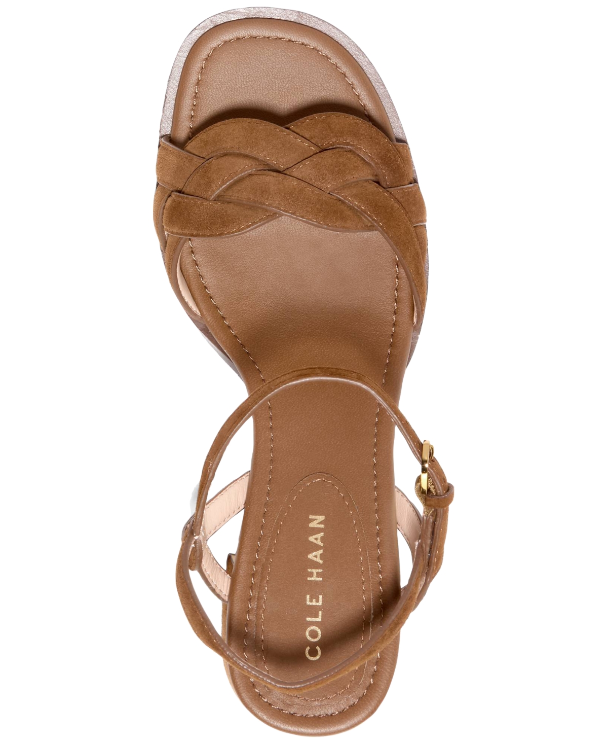 Cole Haan Ambrose Braid Ankle Strap Sandal In Spiced Brown