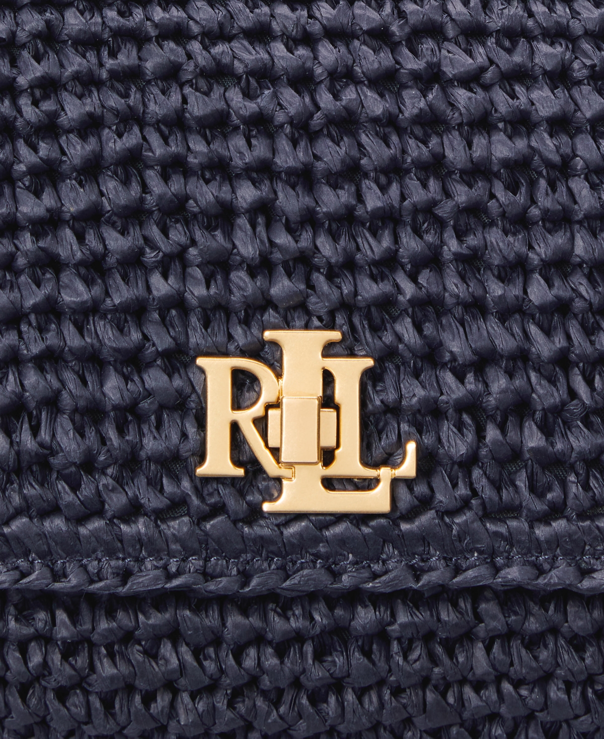 Ralph Lauren Woven Sophee Crossbody Bag In Navy