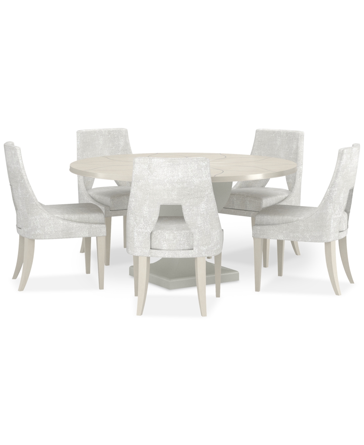 Macy's Mezzanine 6-pc. Dining Set (round Table & 5 Side Chairs) In No Color