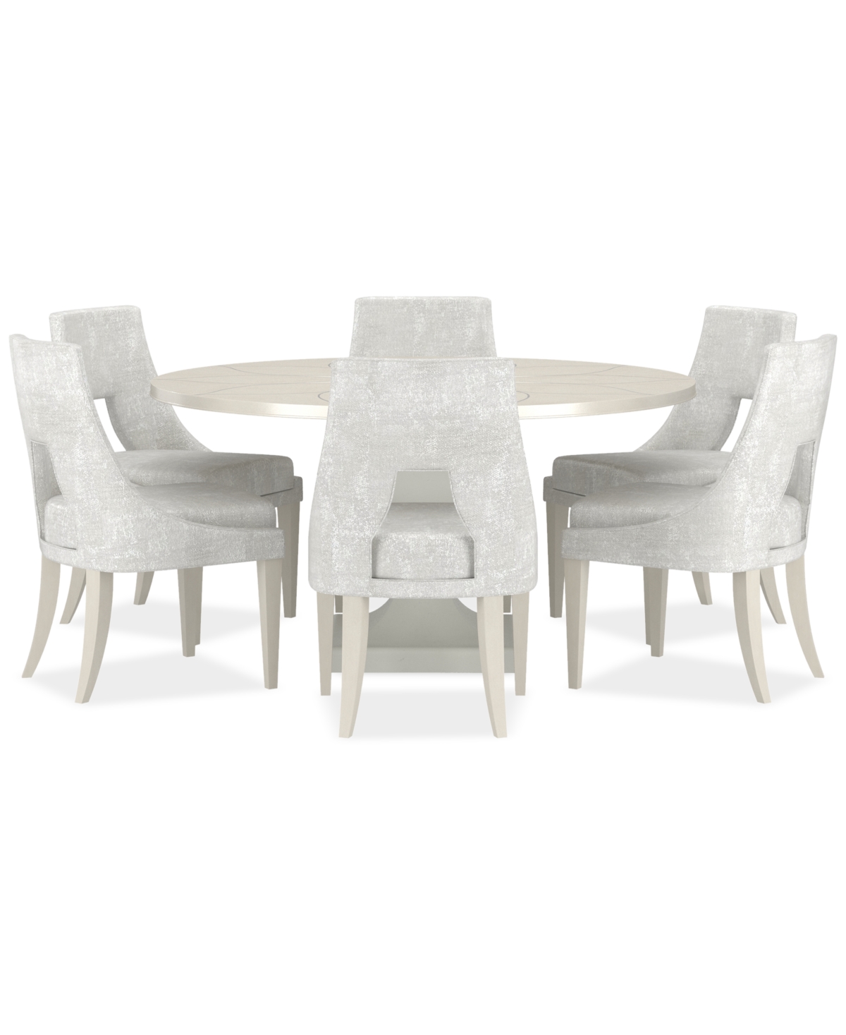 Macy's Mezzanine 7-pc. Dining Set (round Table & 6 Side Chairs) In No Color