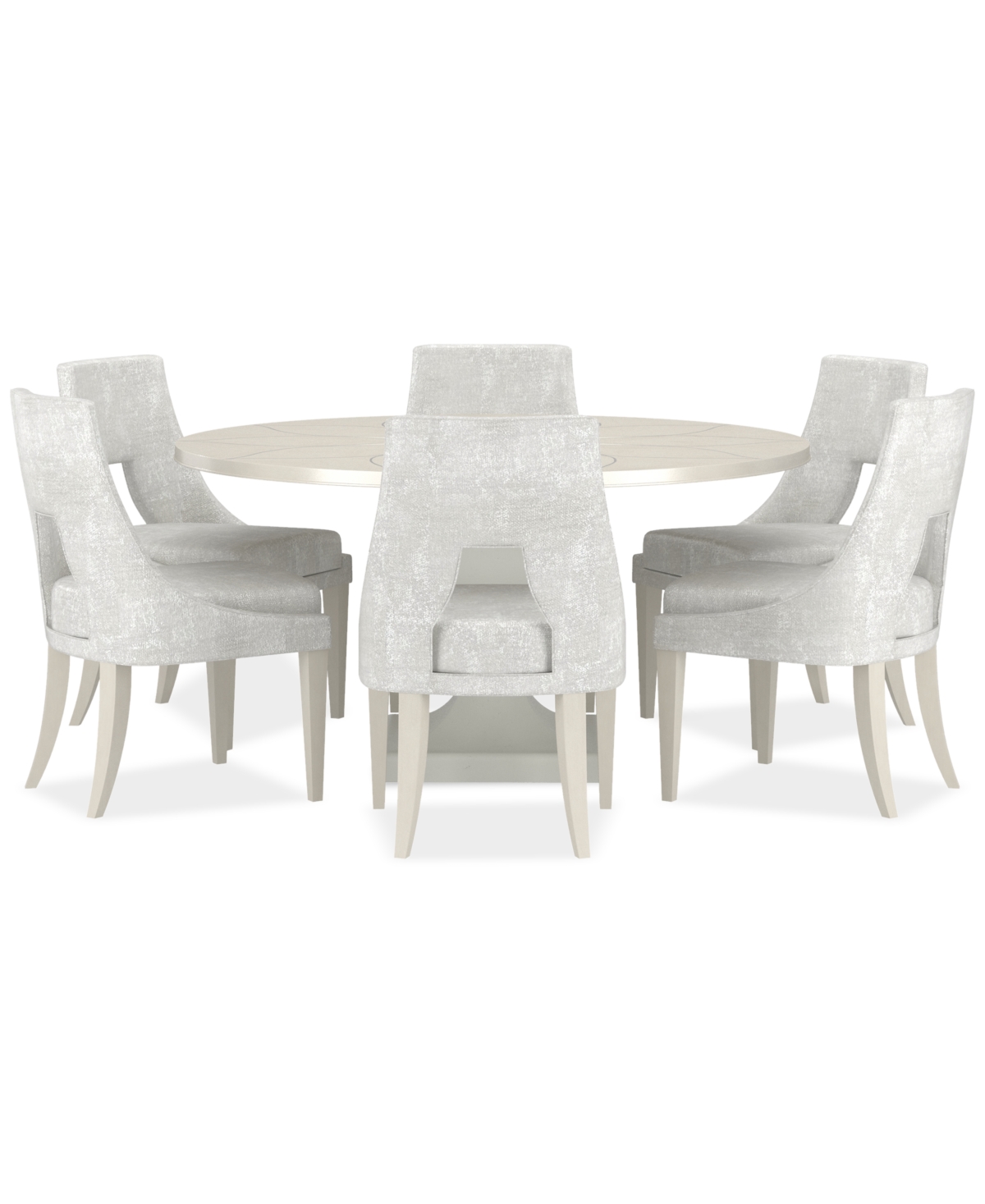 Macy's Mezzanine 7-pc. Dining Set (round Table & 6 Side Chairs) In No Color