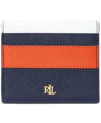 Lauren Ralph Lauren crosshatch leather zip cheapest wallet