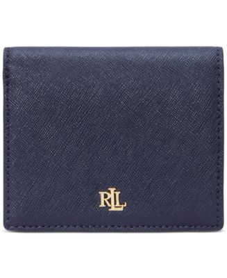 Lauren Ralph Lauren Crosshatch Leather Compact Wallet - Macy
