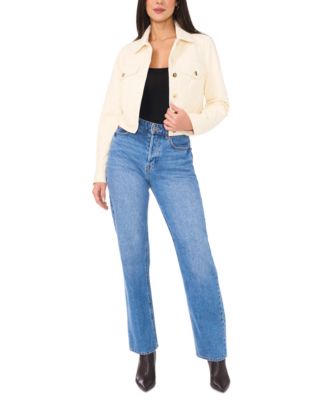 Women's Faux-Leather Cropped Jacket