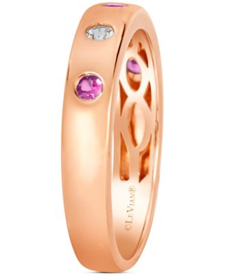 Anywear Everywear&reg; Blueberry Sapphire (1/6 ct. t.w.) or Pink Sapphire (1/6 ct. t.w.) & White Sapphire (1/10 ct. t.w.) Ring in 14k Honey Gold (also in rose gold and white gold)