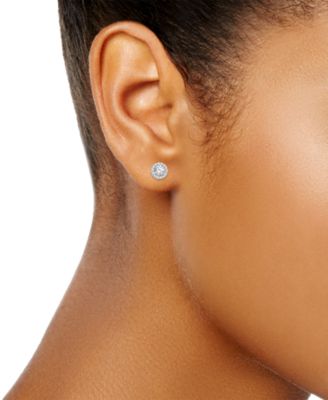 GIA Certified Diamond Halo Stud Earrings (1-1/4 ct. t.w.) in 14K White Gold