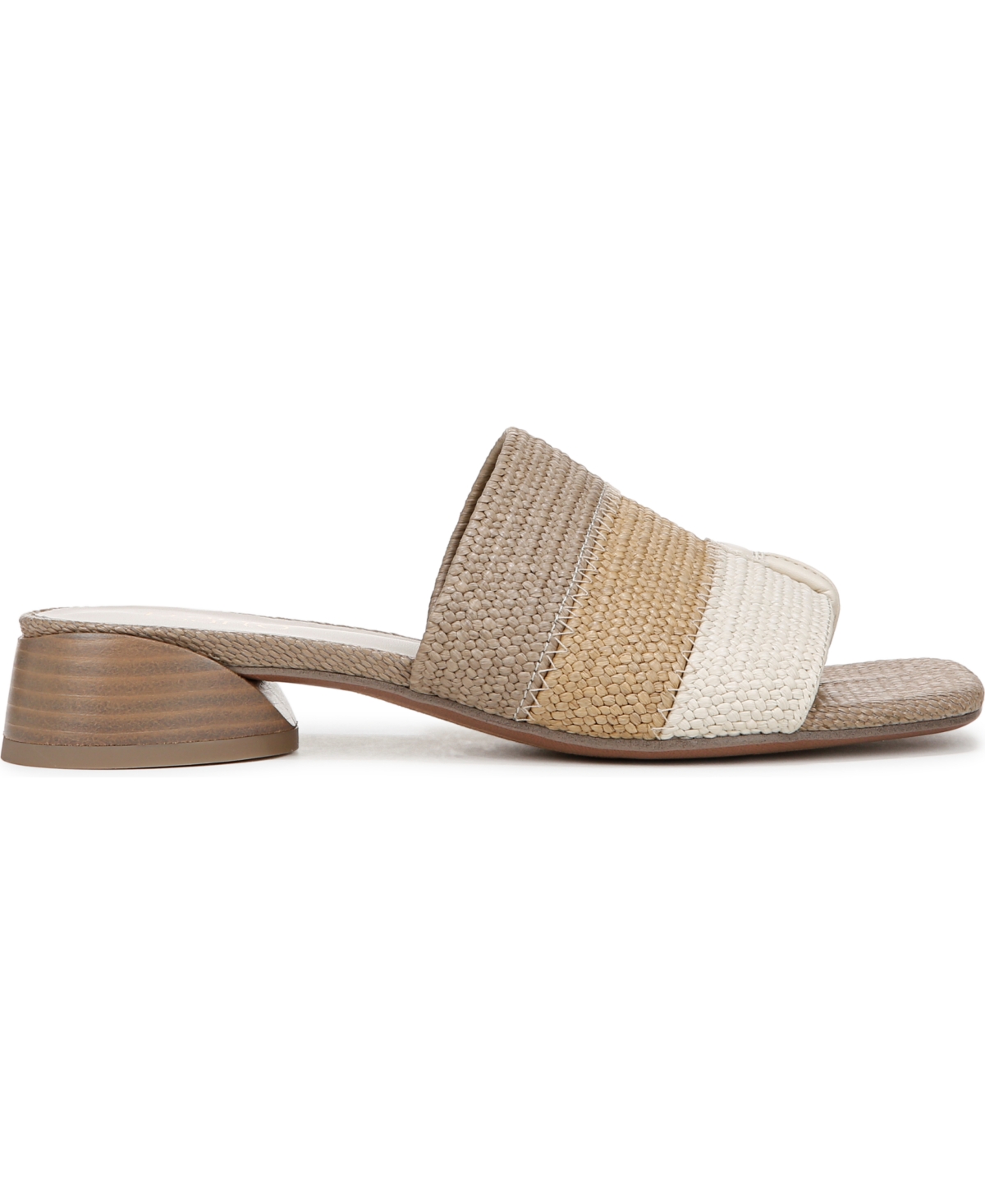 Franco Sarto Women's Loran Stacked Heel Slide Dress Sandals In Multi Beige Raffia