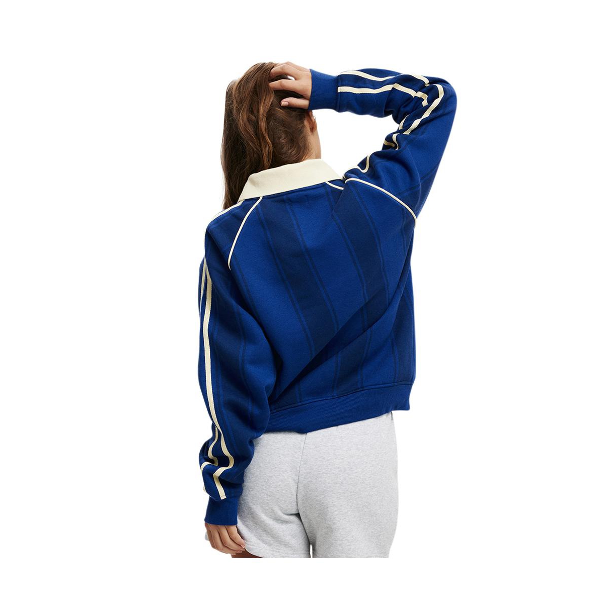 Cotton On Women's Sporty Polo Sweatshirt -/ marine blue / lemon