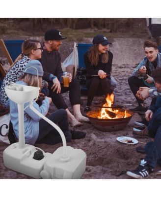17L Portable Camping Sink w/ Pump & 2 Pcs 24L Water Tank,  Small Handwashing Station For RV Travel Outdoor Party