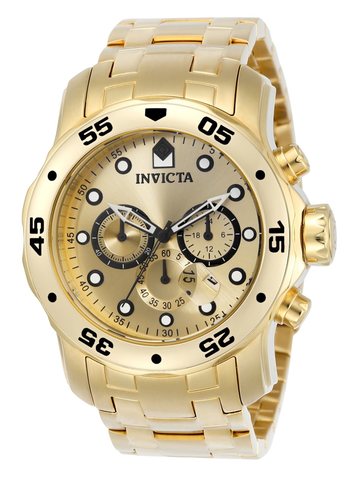 Men's 0074 Pro Diver Quartz Chronograph Gold Dial Watch - Gold