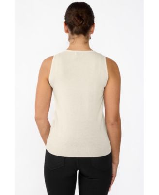 Women's 100% Cashmere Tank Tops Sleeveless Crewneck Sweater Vest
