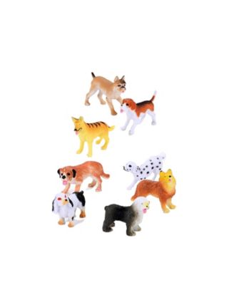 Nature Tube Dog Figurines, 8 Pieces