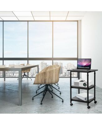 3-tier Adjustable Printer Stand with 360&amp;#xB0; Swivel Casters