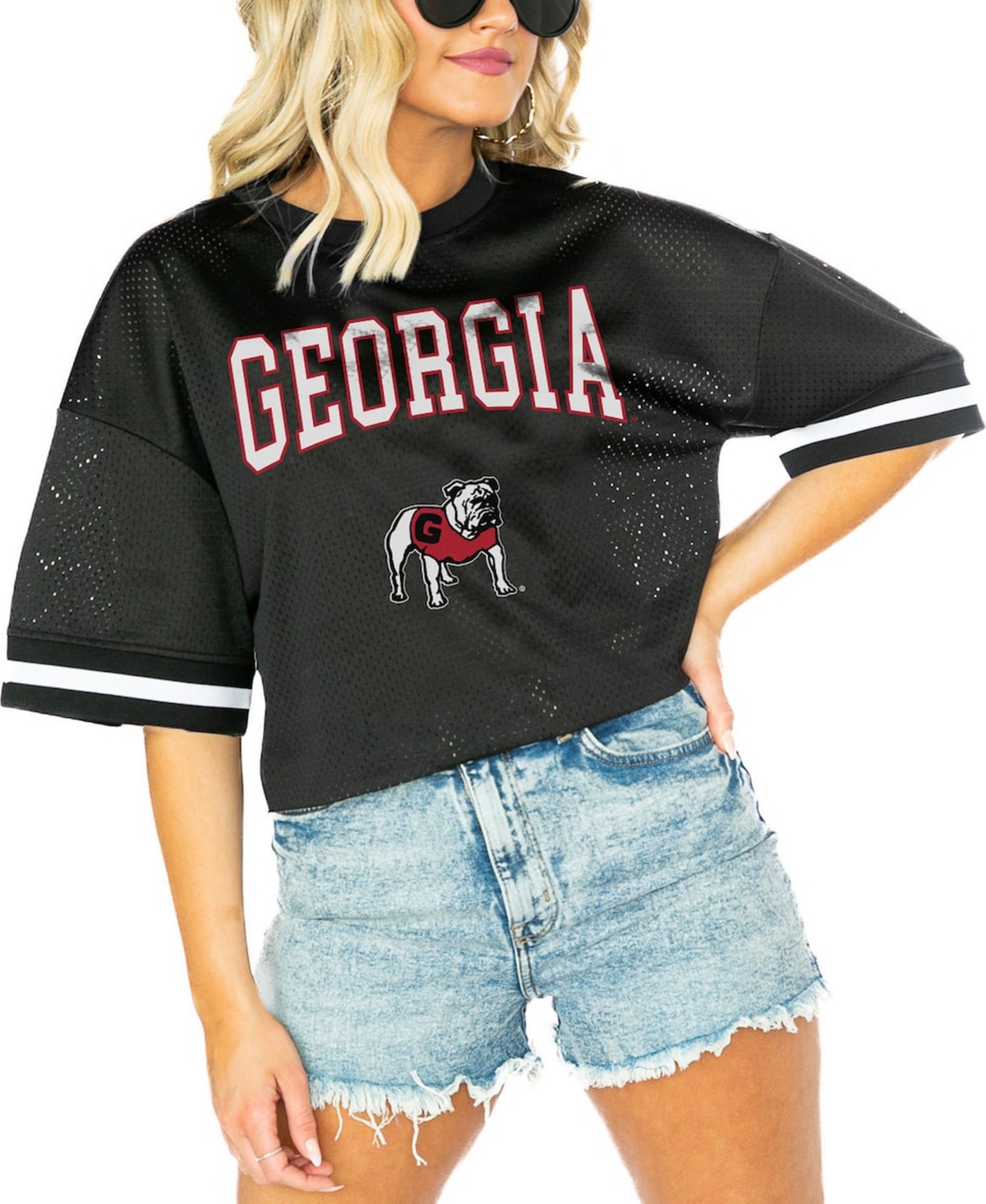 Women's Black Georgia Bulldogs Game Face Fashion Jersey - Black
