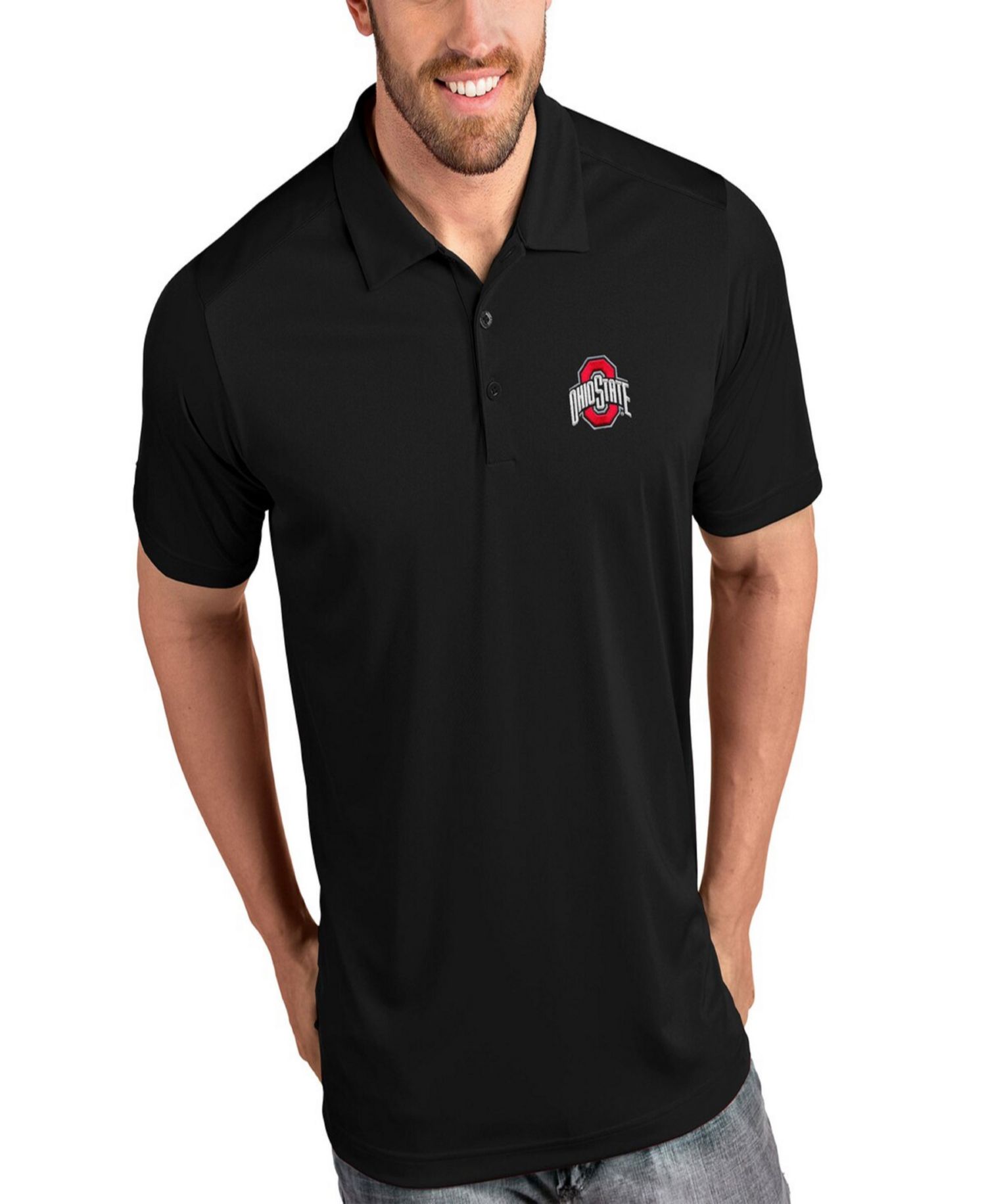 Men's Black Ohio State Buckeyes Tribute Polo