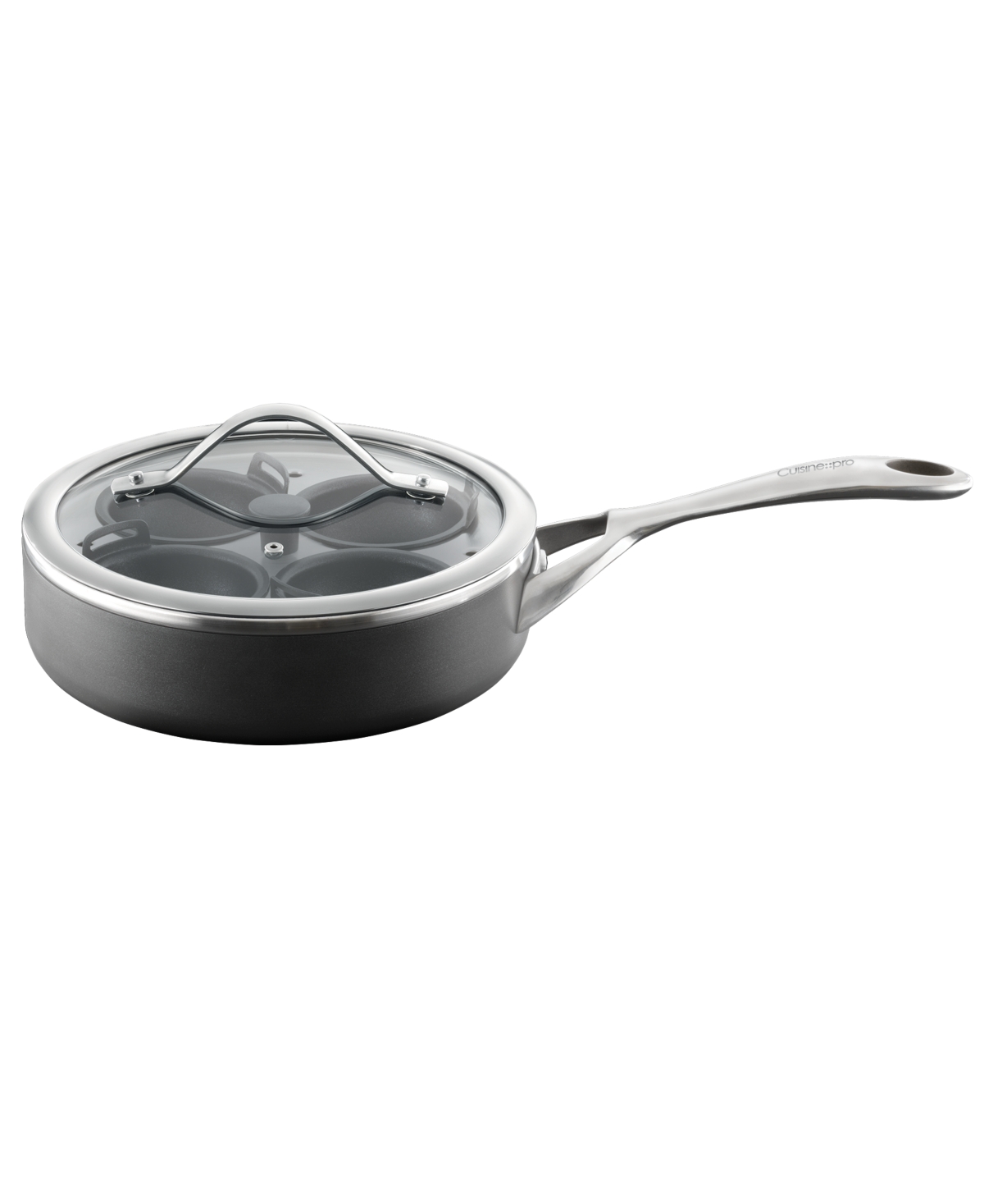 Cuisine::pro Id3 1.5qt Hard Anodized Cast Egg Poacher In Black