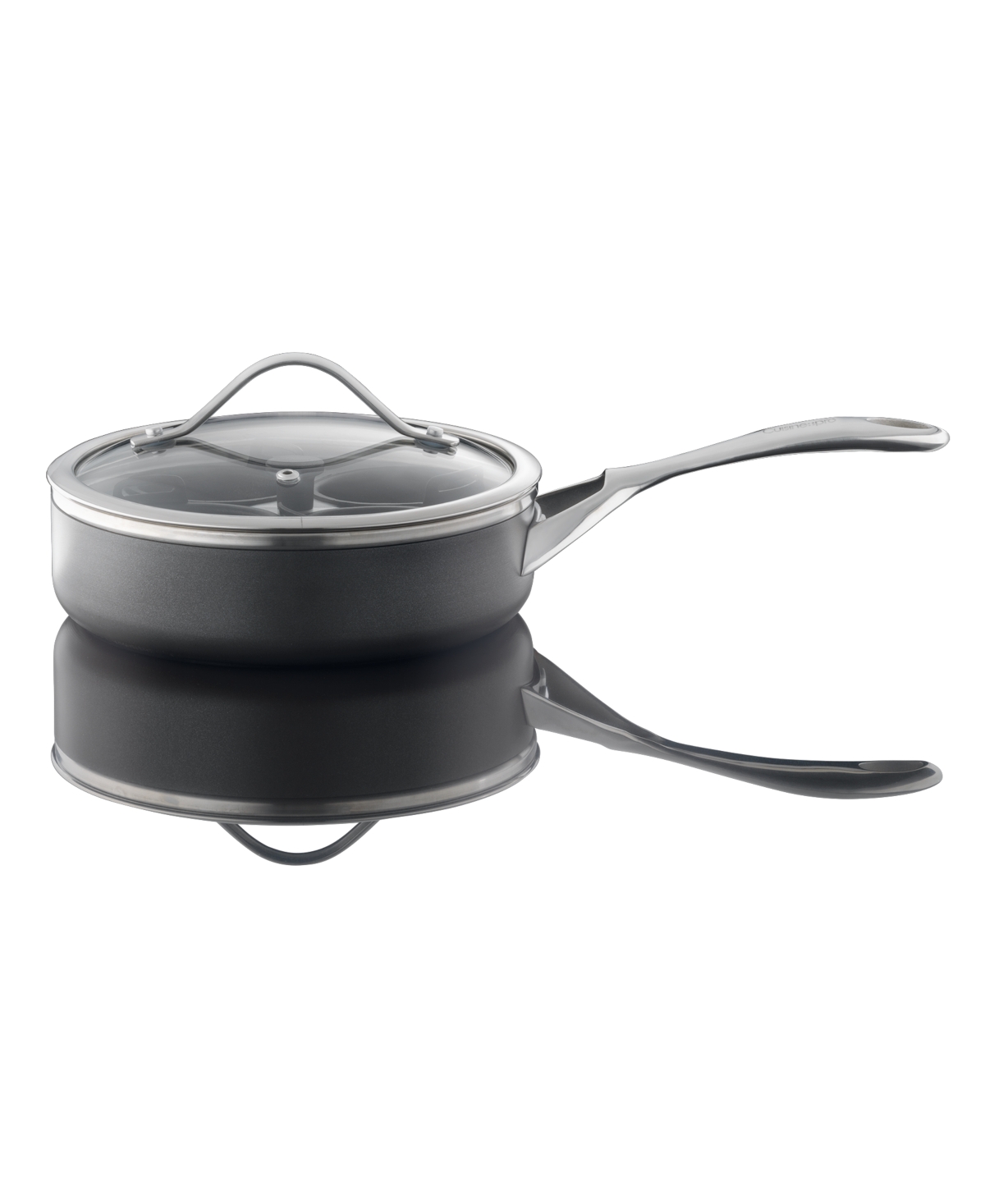 Cuisine::pro Id3 1.5qt Hard Anodized Cast Egg Poacher In Black