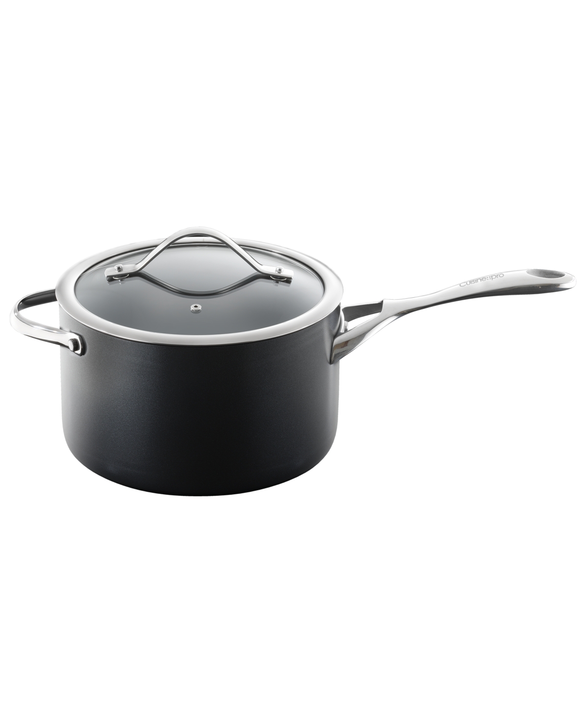 Cuisine::pro Id3 3.9qt Hard Anodized Cast Saucepan In Black