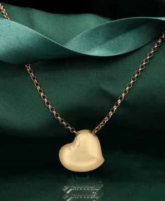 Polished Heart 18" Pendant Necklace in Gold Vermeil, Exclusively at Macy's