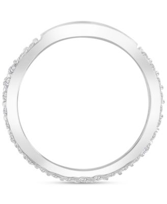 Cubic Zirconia Round & Baguette Bridal Set in Sterling Silver