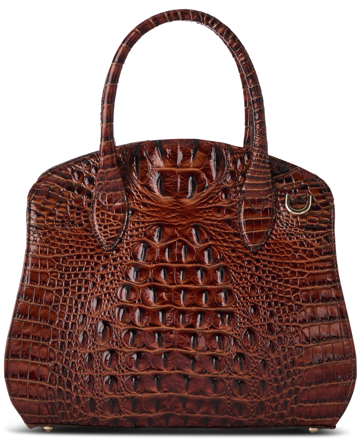 Brahmin Rosetta Melbourne Medium Leather Satchel Bag In Pecan