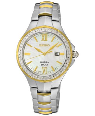 Seiko Women's Coutura Solar Diamond Accent Two-Tone Stainless Steel ...