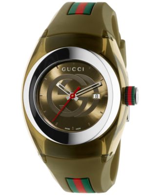 Gucci - Unisex Swiss Khaki Rubber Strap Watch 36mm YA137306