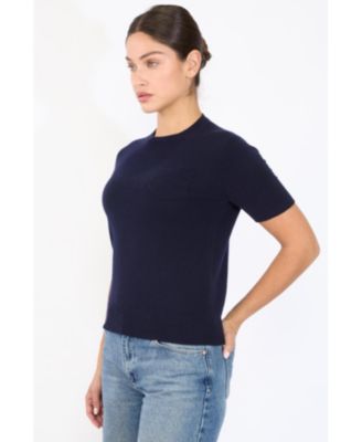 Women's 100% Cashmere Crewneck Short Sleeve Sweater