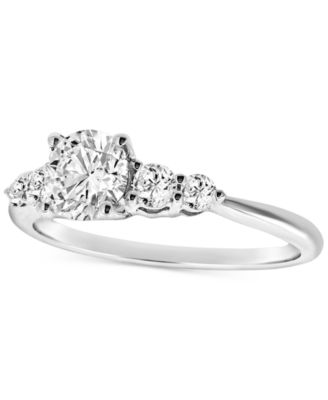 Diamond Five Stone Graduated Engagement Ring (1 ct. t.w.) in 14k White Gold