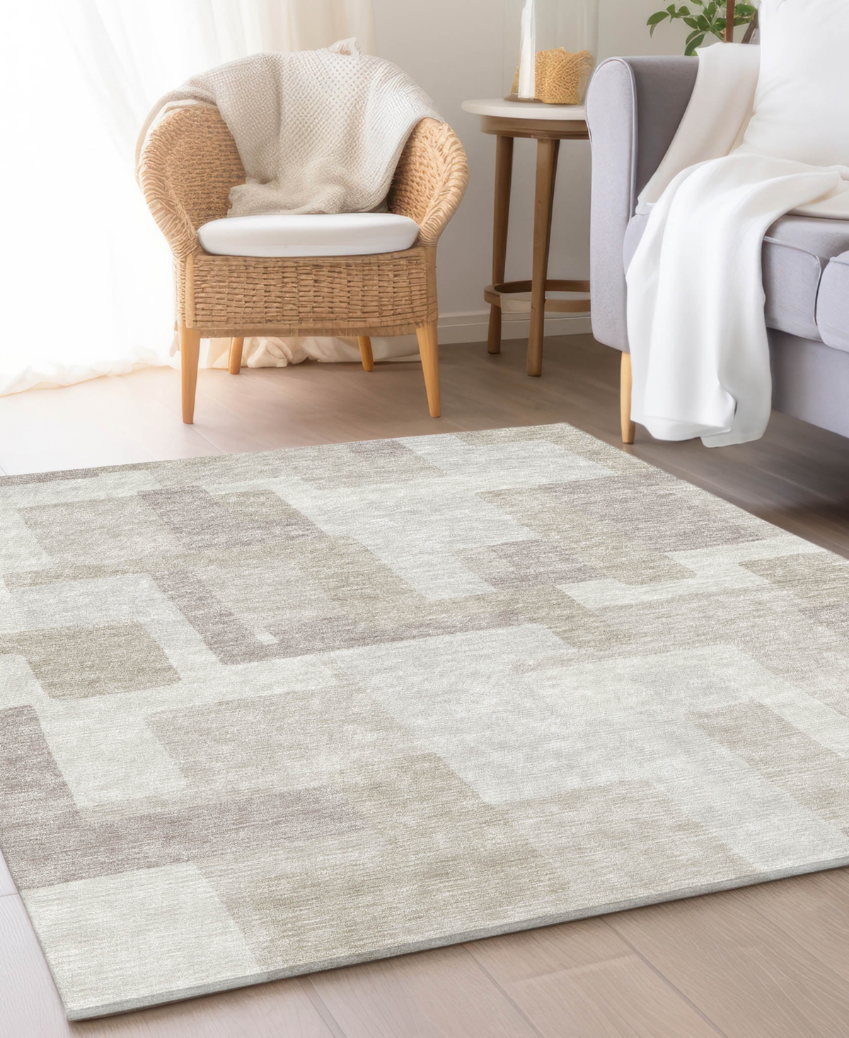 Addison Chantille Acn740 5'x7'6" Area Rug In Beige