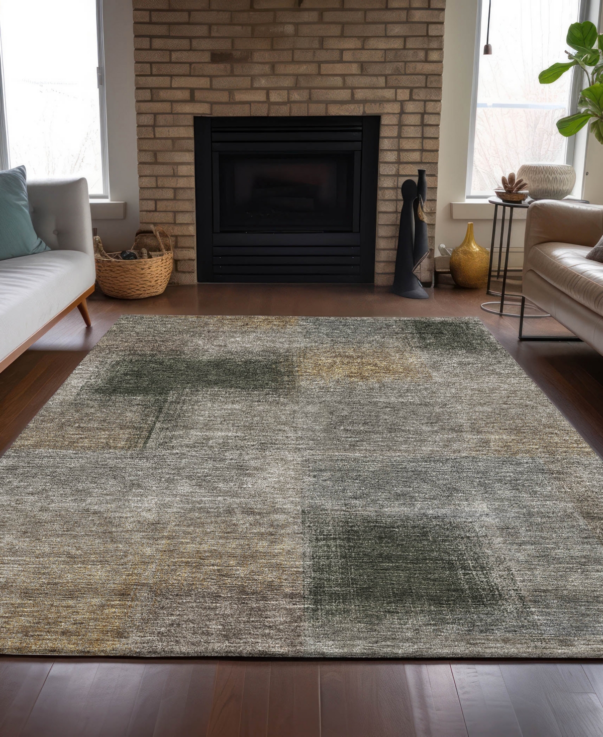 Addison Chantille Machine Washable Acn742 8'x10' Area Rug In Taupe