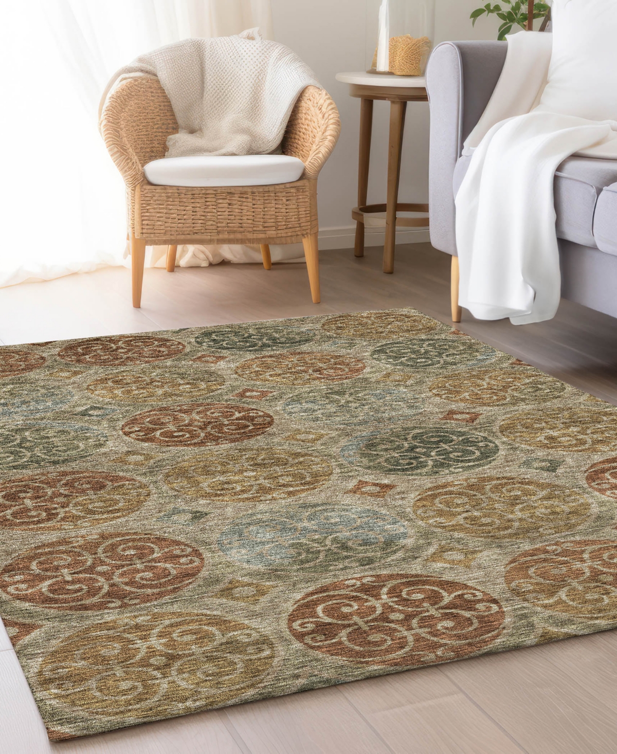 Addison Chantille Acn738 5'x7'6" Area Rug In Taupe
