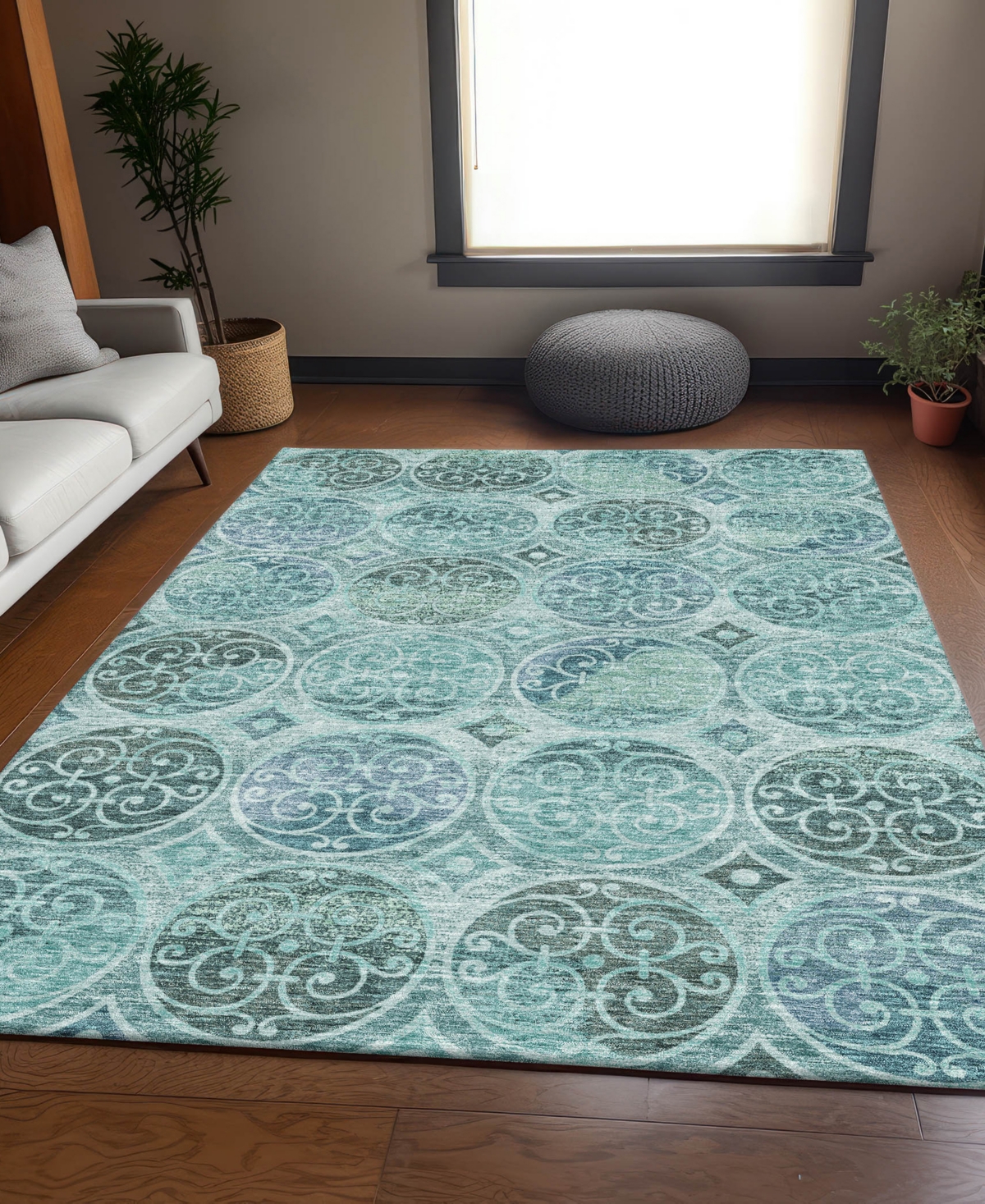 Addison Chantille Acn738 5'x7'6" Area Rug In Teal