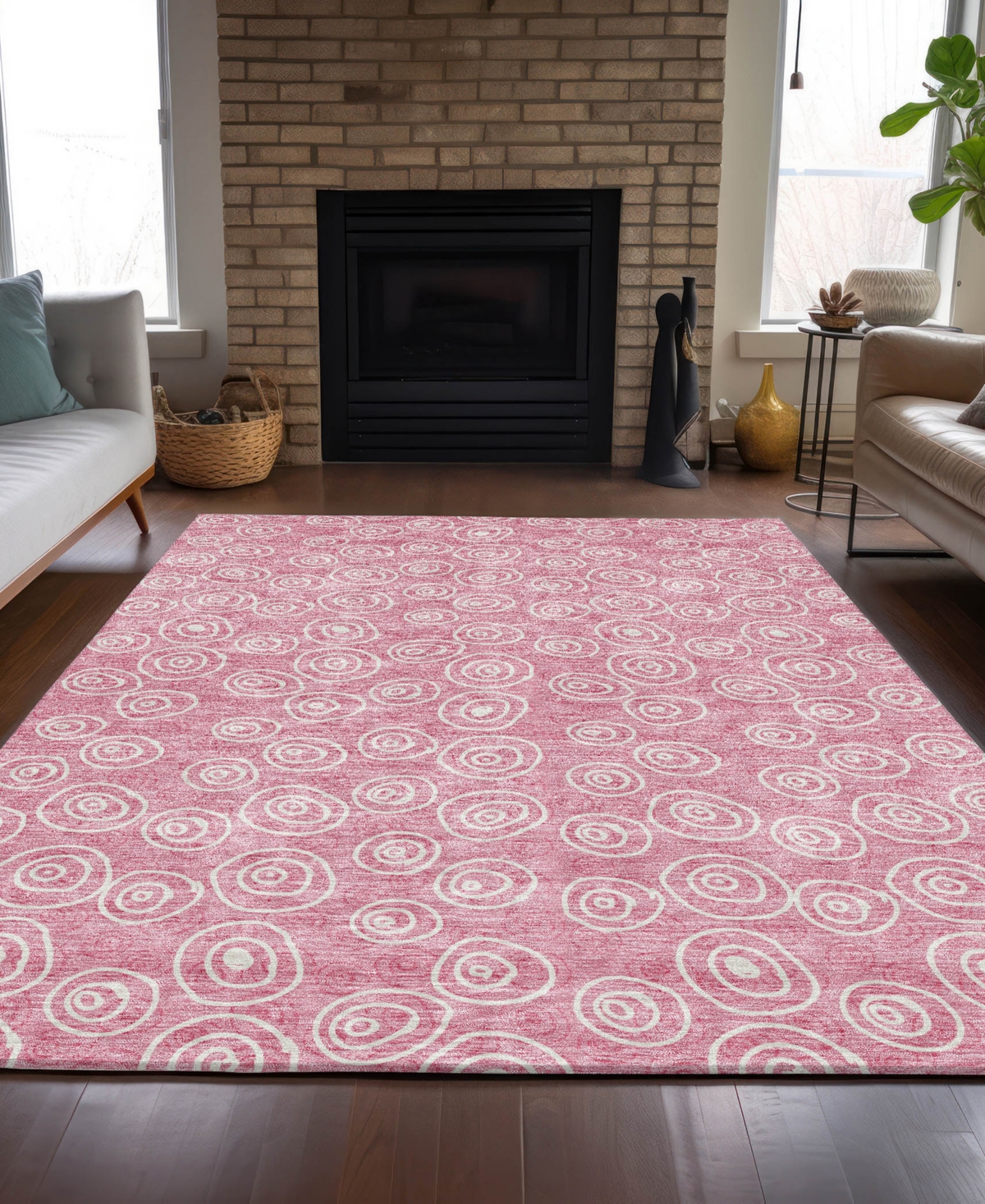Addison Chantille Acn728 3'x5' Area Rug In Pink