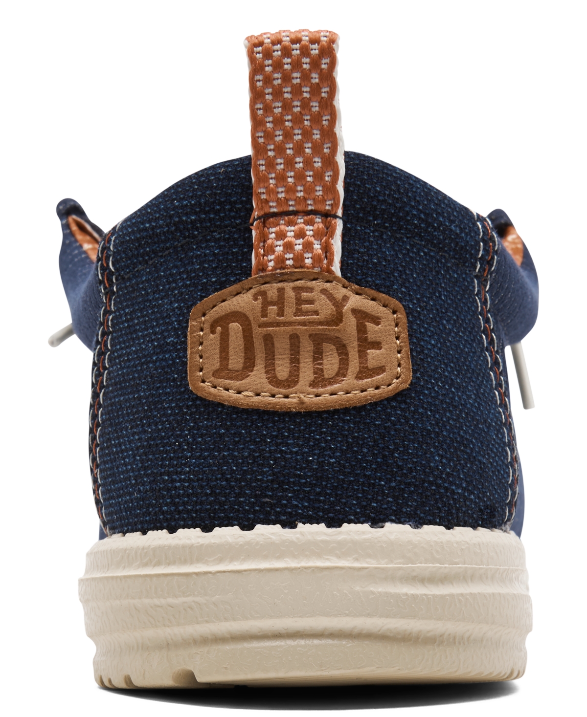 Hey Dude Men's Wally Hickory Denim Slip-On Casual Moccasin Sneakers from Finish Line - White, Tan